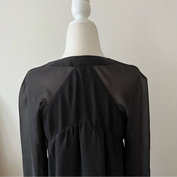 1. State Black Chiffon Black Cutout Blouse - Picture 4 of 6